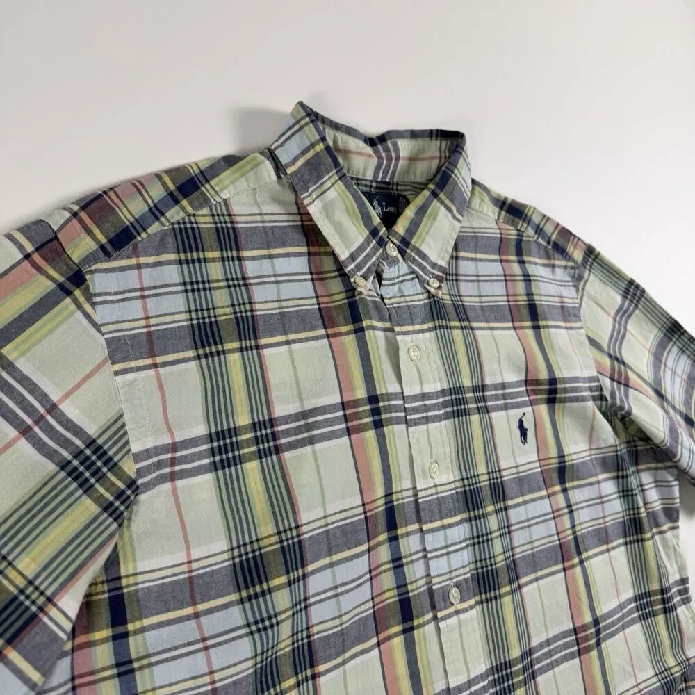 Polo Ralph Lauren Boys L 14-16 Classic Fit Plaid Short Sleeve Shirt